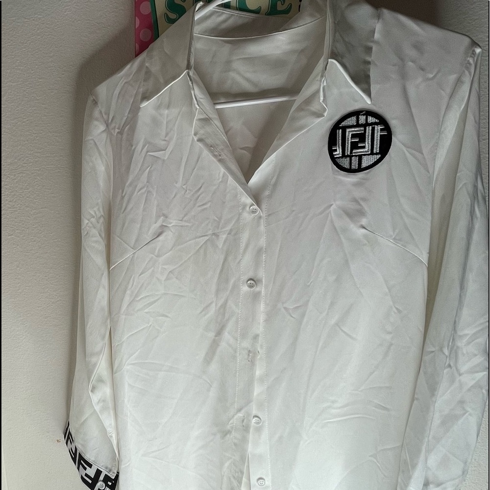 white long sleeve button up shirt dress